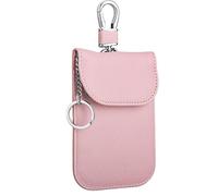 SUPERNOVA Lifestyle RFID Signal Blocker Faraday Pouch for Car Keys, Gate Remote, Premium PU Leather, Jammer for Keyless Entry, Relay Attack Prevention, Anti-theft Protection (Dark Pink)