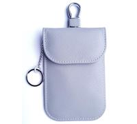 SUPERNOVA Lifestyle RFID Signal Blocker Faraday Pouch for Car Keys, Premium PU Leather, Jammer for Keyless Entry, Relay Attack Prevention, PLUS SIZE (Grey)