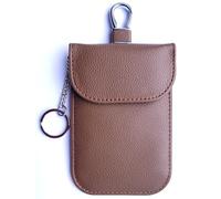 SUPERNOVA Lifestyle RFID Signal Blocker Faraday Pouch for Car Keys, Premium PU Leather, Jammer for Keyless Entry, Relay Attack Prevention, PLUS SIZE (Brown)