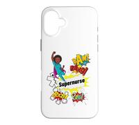 Supernurse Super Hero Comic Style RN Black Women Nurse Case for iPhone 16 Plus