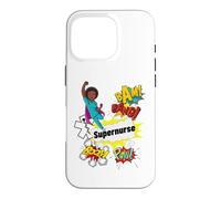 Supernurse Super Hero Comic Style RN Black Women Nurse Case for iPhone 16 Pro