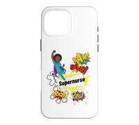 Supernurse Super Hero Comic Style RN Black Women Nurse Case for iPhone 16 Pro Max