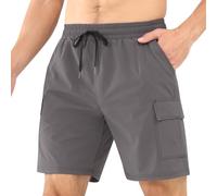 Superora Men's Cargo Shorts Hiking Shorts Breathable Quick Dry Classic Relaxed Fit Stretch Shorts for Leisure,Sports,Casual,Outdoor,Utility Work Shorts with Multiple Pockets Dark Grey
