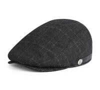Superora Mens Lined Checked Flat Cap Adjustable Cloth Cap Hat one Size fits All Vintage Style Baker Boy Cloth Hat