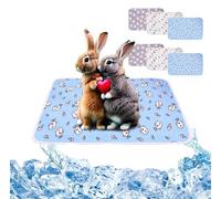 SUPERPAWS Cooling Mat for Small Animals,Rabbit&Guinea Pig Cage Liners Sleeping Pad,Breathable and Bite Resistance Pet Cooling Pad,Washable Summer Bunny Hedgehog Hamster Stay Cool Mat (6Pcs,Style A)