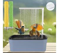 SUPERPAWS Parrot Bathtub Bird Automatic Bath Shower Bird Bath for Cage with 180 ° Circulating Faucet Contains USB and Power Plug for Small Medium Birds Cockatiel Lovebird with 2 Wood Bird Cage Perch