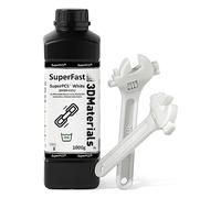 SuperPCS 3D Printer Resin, Toughest and Fastest, 50um 1.8GPa Print in 1.5 sec, Made in Korea by 3DMaterials (1000g, White)
