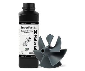 SuperPCS 3D Printer Resin, Toughest and Fastest, 50um 1.8GPa Print in 1.5 sec, Made in Korea by 3DMaterials (1000g, Grey)