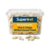 Superpet Premium Natural Dog Treats, White Fish and Chips, Puppy Treats, Bite Sized Training Rewards, 100% Dog Safe, Easy to Handle & Portion (250g)