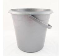 Superpetstoreuk247 10 Litre Polypropylene Plastic Bucket Heavy Duty Lightweight Utility Bucket With Handle For Home Cleaning And Gardening Silver