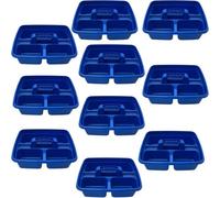 Superpetstoreuk247 12" X 15" Polypropylene 3 Compartment Storage Caddy Tray With Handle Blue Pack Of 9