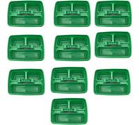 Superpetstoreuk247 12" X 15" Polypropylene 3 Compartment Storage Caddy Tray With Handle Green Pack Of 10