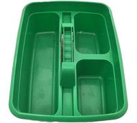 Superpetstoreuk247 12" X 15" Polypropylene 3 Compartment Storage Caddy Tray With Handle Green Pack Of 1