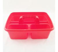 Superpetstoreuk247 12" X 15" Polypropylene 3 Compartment Storage Caddy Tray With Handle Red Pack Of 1