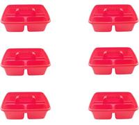 Superpetstoreuk247 12" X 15" Polypropylene 3 Compartment Storage Caddy Tray With Handle Red Pack Of 6