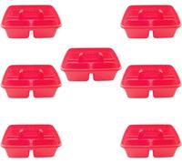 Superpetstoreuk247 12" X 15" Polypropylene 3 Compartment Storage Caddy Tray With Handle Red Pack Of 7