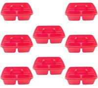 Superpetstoreuk247 12" X 15" Polypropylene 3 Compartment Storage Caddy Tray With Handle Red Pack Of 8