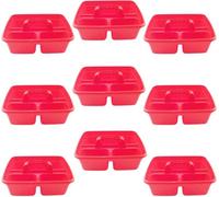 Superpetstoreuk247 12" X 15" Polypropylene 3 Compartment Storage Caddy Tray With Handle Red Pack Of 9