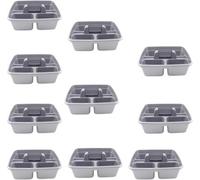 Superpetstoreuk247 12" X 15" Polypropylene 3 Compartment Storage Caddy Tray With Handle Silver Pack Of 10