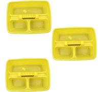 Superpetstoreuk247 12" X 15" Polypropylene 3 Compartment Storage Caddy Tray With Handle Yellow Pack Of 3