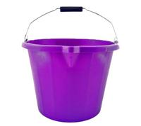 Superpetstoreuk247 15 Litre Heavy Duty Builders Bucket Durable Plastic With Pouring Lip Metal Handle Graduated For Mixing 5 Colours Purple
