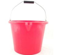 Superpetstoreuk247 15 Litre Heavy Duty Builders Bucket Durable Plastic With Pouring Lip Metal Handle Graduated For Mixing 5 Colours Red