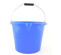 Superpetstoreuk247 15 Litre Heavy Duty Builders Bucket Durable Plastic With Pouring Lip Metal Handle Graduated For Mixing 5 Colours Blue