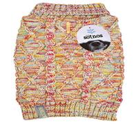 Superpetstoreuk247 18 Cm Sotnos Multi Colour Cable Knit Sweater For Extra Small Dogs