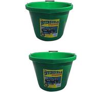 Superpetstoreuk247 2 X Airflow Heavy Duty Plastic Invincible Builders Bucket 15L With Calibrated Markings Green
