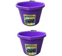Superpetstoreuk247 2 X Airflow Heavy Duty Plastic Invincible Builders Bucket 15L With Calibrated Markings Purple