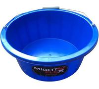 Superpetstoreuk247 3 X Blue Mighty Flex 15L Shallow Feeder Bucket Plastic Utility Tub With Handle