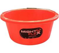 Superpetstoreuk247 3 X Red Mighty Flex 15L Shallow Feeder Bucket Plastic Utility Tub With Handle