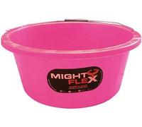 Superpetstoreuk247 4 X Pink Mighty Flex 15L Shallow Feeder Bucket Plastic Utility Tub With Handle