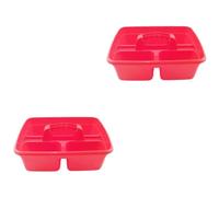 SuperPetStoreUK247 Caddy Tray - 12" x 15" 3 Compartment Polypropylene Carrying Container with Handle - Cleaning Tool Storage Caddy - Colour Coded - For Home Garden Equestrian Red Pack of 2