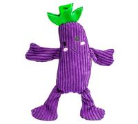 SuperPetStoreUK247 Large Veggie Plush Dog Toy - Soft Squeaky Cord & Fluffy Pet Toy - Vibrant Orange, Yellow & Purple - Sensory Chew Companion for Small to Large Dogs_Purple