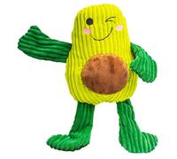 SuperPetStoreUK247 Large Veggie Plush Dog Toy - Soft Squeaky Cord & Fluffy Pet Toy - Vibrant Orange, Yellow & Purple - Sensory Chew Companion for Small to Large Dogs_Yellow