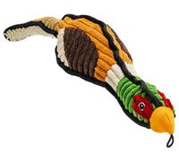 SuperPetStoreUK247 Pheasant Dog Toy - 50cm Plush Squeaky Bird with Cord & Fluffy Texture - Recycled Stuffing - Soft & Durable - Multi-Coloured Design - Ideal for Chewing, Fetch & Cuddle Play