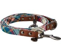 Superpetstoreuk247 Puppy Tartan Nylon Dog Lead With Bow Collars, Brown, 1.5 X 120Cm