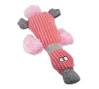 SuperPetStoreUK247 Zero Waste Duck Dog Toy - Multi-Coloured Plush Companion with Squeaker - Soft & Durable - Ideal for Small to Medium Dogs_Pink