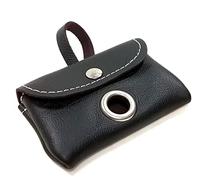 Superpipapo Leather Dog Poo-Bag Dispenser, Luxury Carrier for Doggy Waste Bags, Handmade in Spain, Colour Black, Holder for One Pet Excrement Bag Refill Roll, Easy Attach to E.g. Lead, Collar or Belt