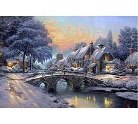 SUPERPOWER® 1000 Piece Winter Water Bridge Oil Painting Landscape Wooden Jigsaw Puzzle Toys Adults Games Puzzles Romantic Christmas Birthday Gifts