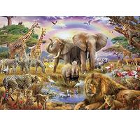SUPERPOWER® 1000 Pieces African Jungle Animals Forest Beasts Rainbow Sunset Landscape Kids Learning Cognition Toys Adults Brain Teasers Games Wooden Intelligence Jigsaw Puzzles