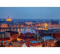 SUPERPOWER® 1000 Pieces Wooden European Budapest Night Sky Skyline Lake Buildings Landscape Photograph Adults Exercise Brains Floor Games Jigsaw Puzzles