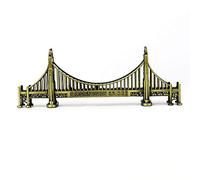 SUPERPOWER® 7 Inch American Golden Gate Bridge Statue Plating Architecture Model Metal Collectible Figurines Tourist Souvenirs Tabletop Home Decoration Children's Gifts Sculptures