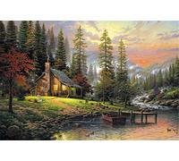 SUPERPOWER® Premium 1000 Piece Autumn Forest River Landscape Warm Oil Painting Wooden Jigsaw Puzzles Toys for Adults Games Family Wall Decoration