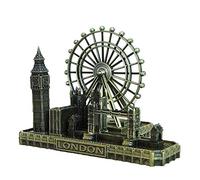 SUPERPOWER® Vintage Bronze UK London Eye Big Ben Tower Bridge Metal Model Kit Statues Handmade Crafts Collectible Figurines Desktop Home Décor Sculpture for Christmas Birthday Gifts