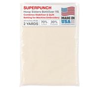 Superpunch Hoop Sisters Battilizer 115, Cotton Batting For Quilts, 24 Inches Wide by 2 Yards, Combines Stabilizer & Quilt Batting - Combo for Machine Embroidery, 70% Cotton/ 30% Polyester- Made In USA
