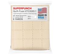 Superpunch Quilt-Fuse HTC3240-1 Interfacing/Interlining, White Fusible Interfacing Lightweight- 48” Wide Nonwoven 2” Layout Grid, Iron On Polyester/Rayon Interfacing for DIY Crafts Supplies- USA Made