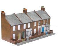Superquick 1:72 Four Redbrick Terrace Fronts - Low Relief Card Kit C6