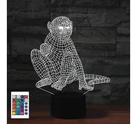 SUPERRUIDALONG 3D Cartoon Monkey Remote Control 16 Color Night Lights Illusion Acrylic LED Table Bedside Lamp Children Bedroom Desk Decor Birthday Gifts Toy for Kids